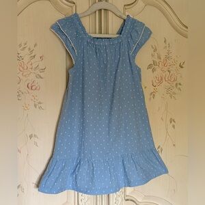 Janie and Jack Girls’ 5 Blue Swiss Dot Fully-Lined 100% Cotton Sundress